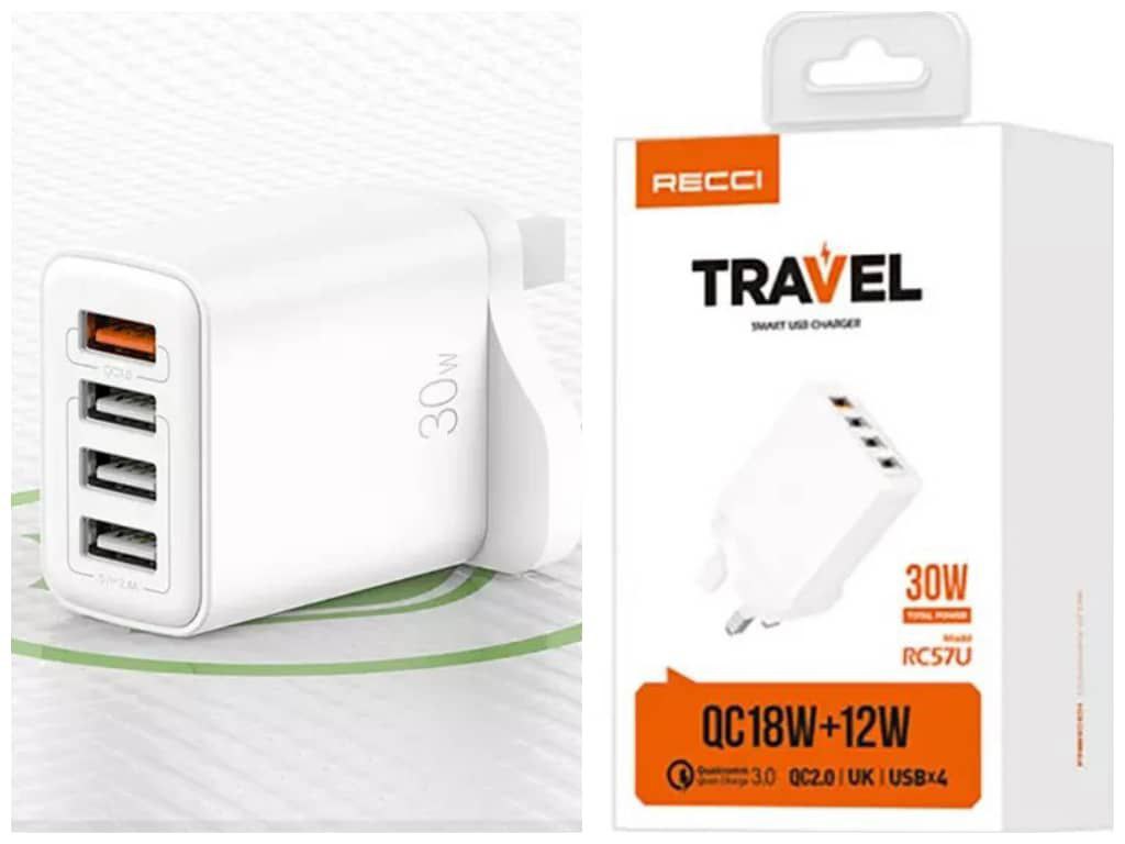 شارژر دیواری Travel 30W برند Recci